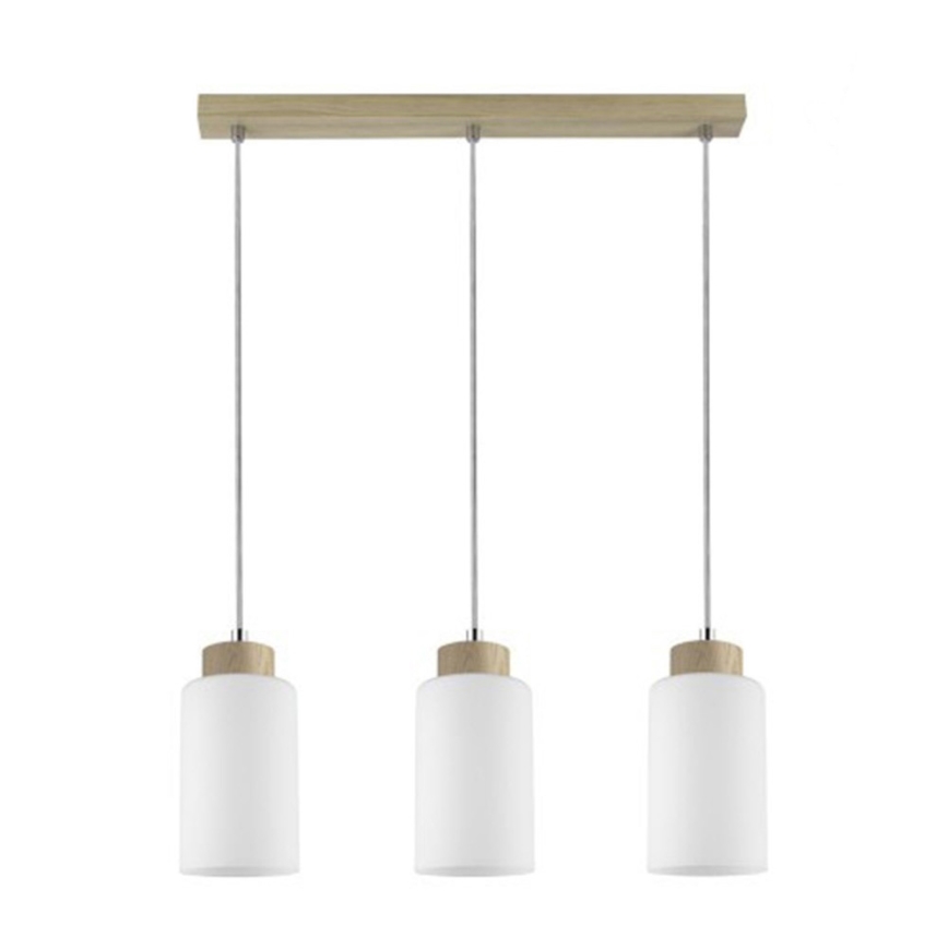 Hanglamp aan een koord BOSCO 3xE27/60W/230V eiken