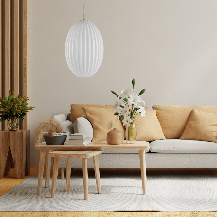 Hanglamp aan een koord BRAGA 1xE27/60W/230V wit