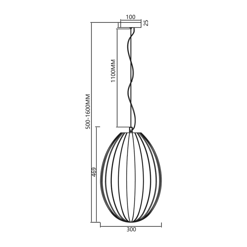 Hanglamp aan een koord BRAGA 1xE27/60W/230V wit