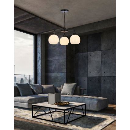 Hanglamp aan een koord CALDERA 3xE27/60W/230V zwart