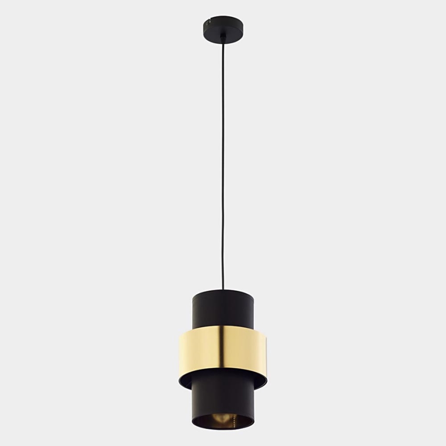 Hanglamp aan een koord CALISTO 1xE27/15W/230V goud/zwart