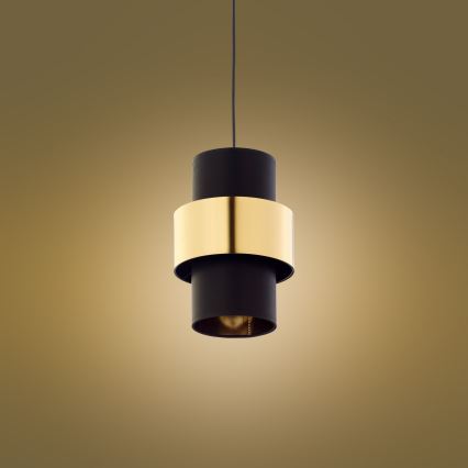 Hanglamp aan een koord CALISTO 1xE27/15W/230V goud/zwart