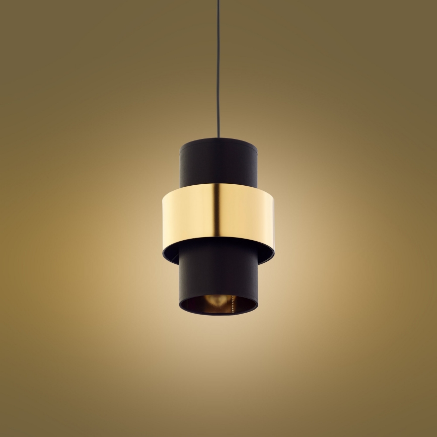 Hanglamp aan een koord CALISTO 1xE27/15W/230V goud/zwart