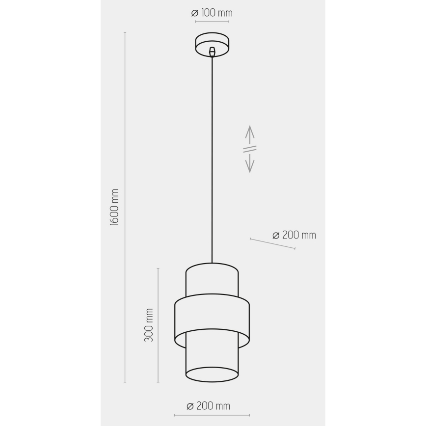 Hanglamp aan een koord CALISTO 1xE27/15W/230V goud/zwart