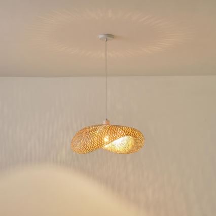 Hanglamp aan een koord CALYPSO 1xE27/15W/230V bamboe
