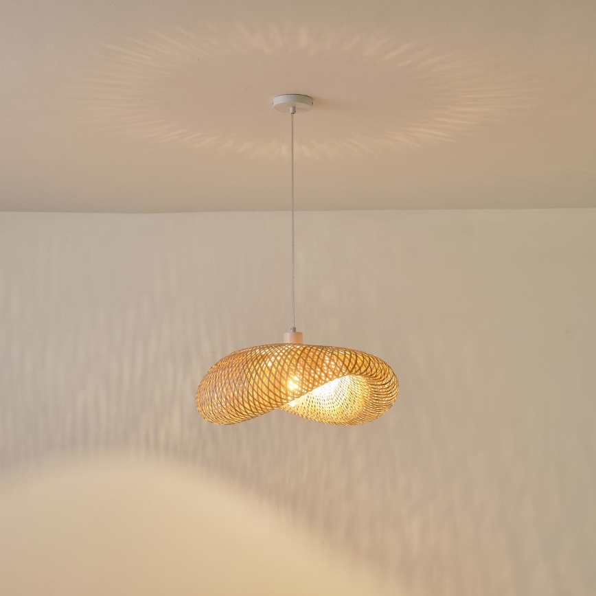 Hanglamp aan een koord CALYPSO 1xE27/15W/230V bamboe