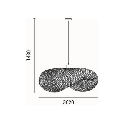 Hanglamp aan een koord CALYPSO 1xE27/15W/230V bamboe