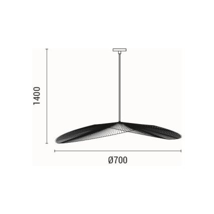 Hanglamp aan een koord CALYPSO 1xE27/40W/230V diameter 70 cm bamboe