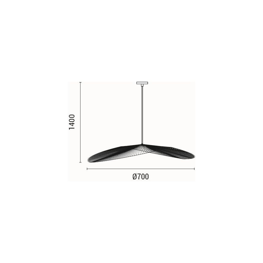 Hanglamp aan een koord CALYPSO 1xE27/40W/230V diameter 70 cm bamboe