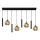 Hanglamp aan een koord CALYPSO 4xGU10/60W/230V + 4xE27/60W zwart/goud