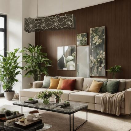 Hanglamp aan een koord CAMO 4xE27/15W/230V goud