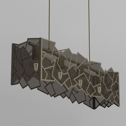 Hanglamp aan een koord CAMO 4xE27/15W/230V goud