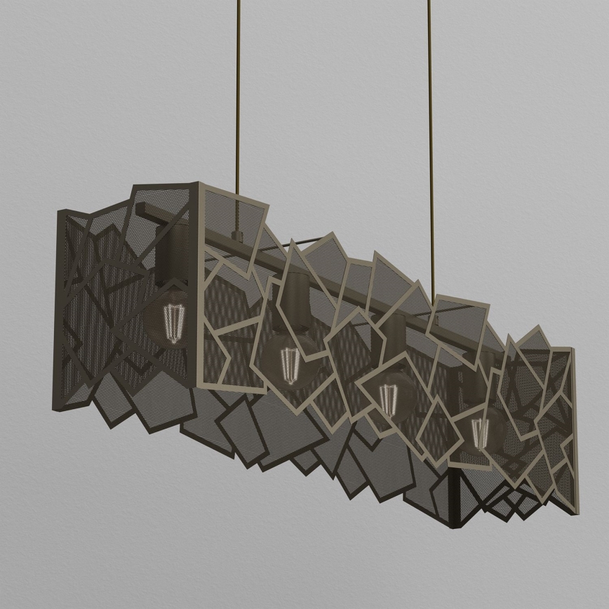 Hanglamp aan een koord CAMO 4xE27/15W/230V goud