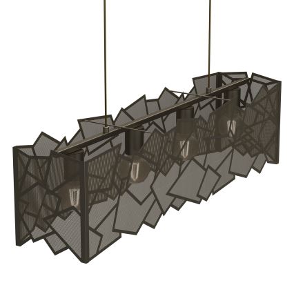 Hanglamp aan een koord CAMO 4xE27/15W/230V goud