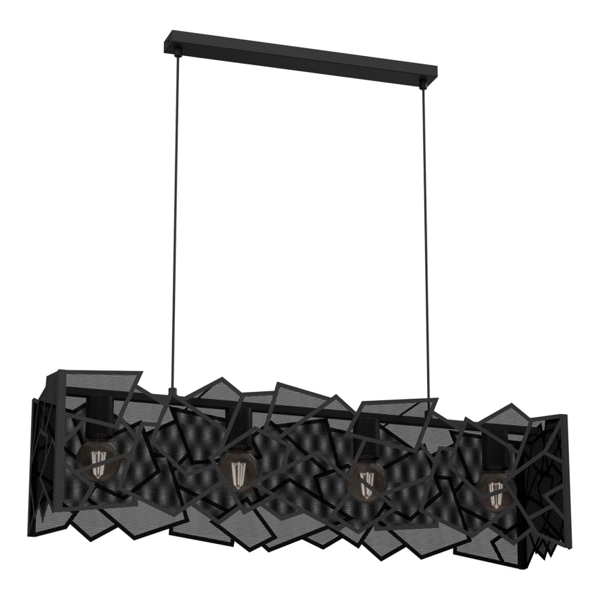 Hanglamp aan een koord CAMO 4xE27/15W/230V zwart