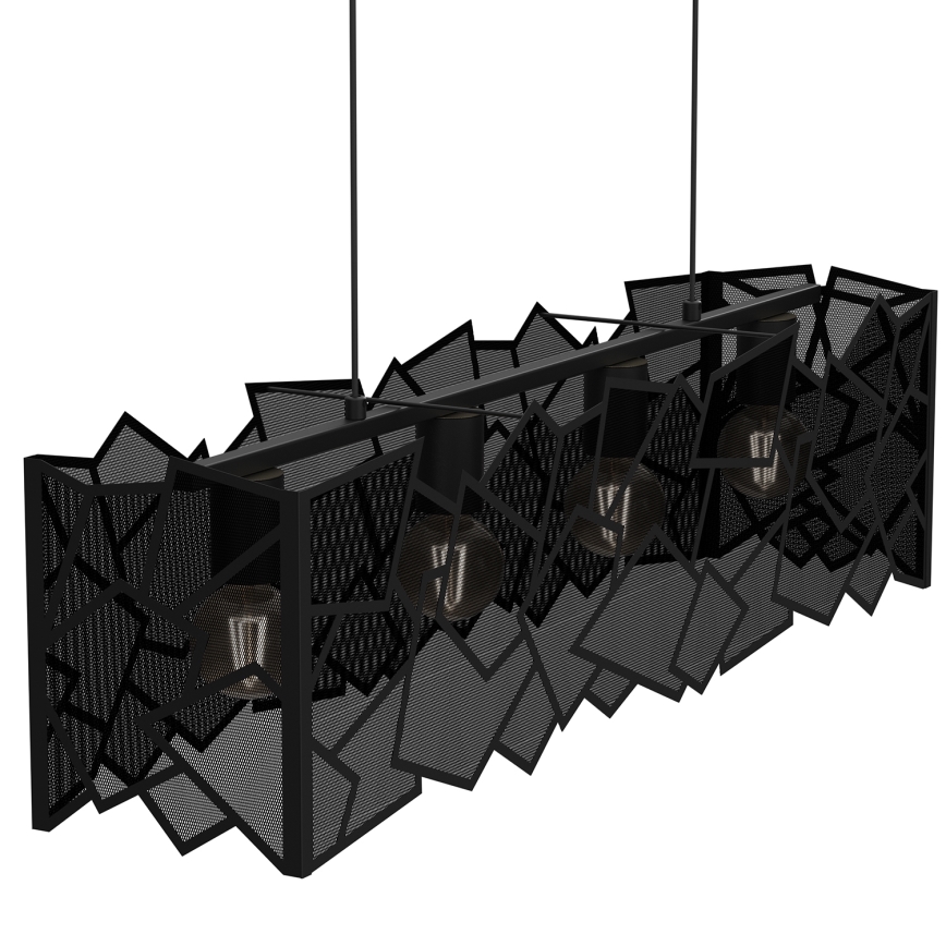 Hanglamp aan een koord CAMO 4xE27/15W/230V zwart