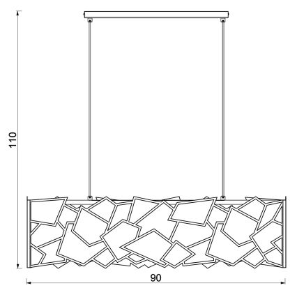 Hanglamp aan een koord CAMO 4xE27/15W/230V zwart
