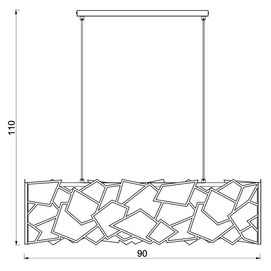 Hanglamp aan een koord CAMO 4xE27/15W/230V zwart