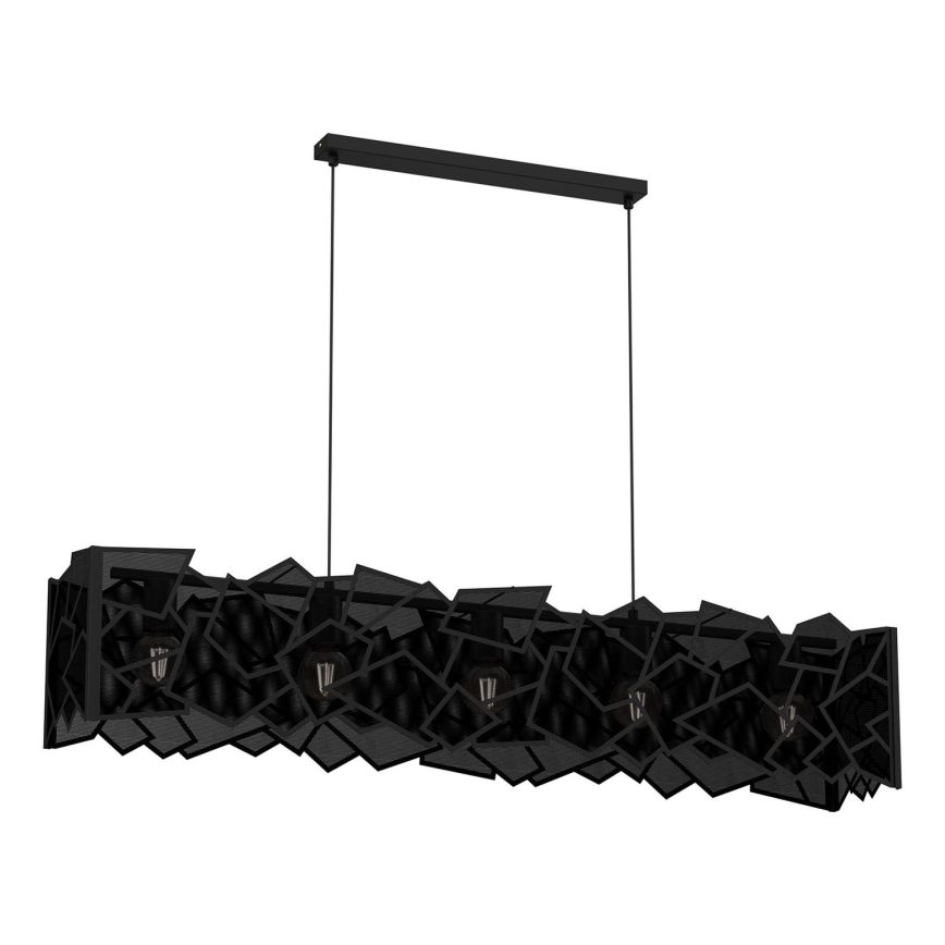 Hanglamp aan een koord CAMO 5xE27/15W/230V zwart