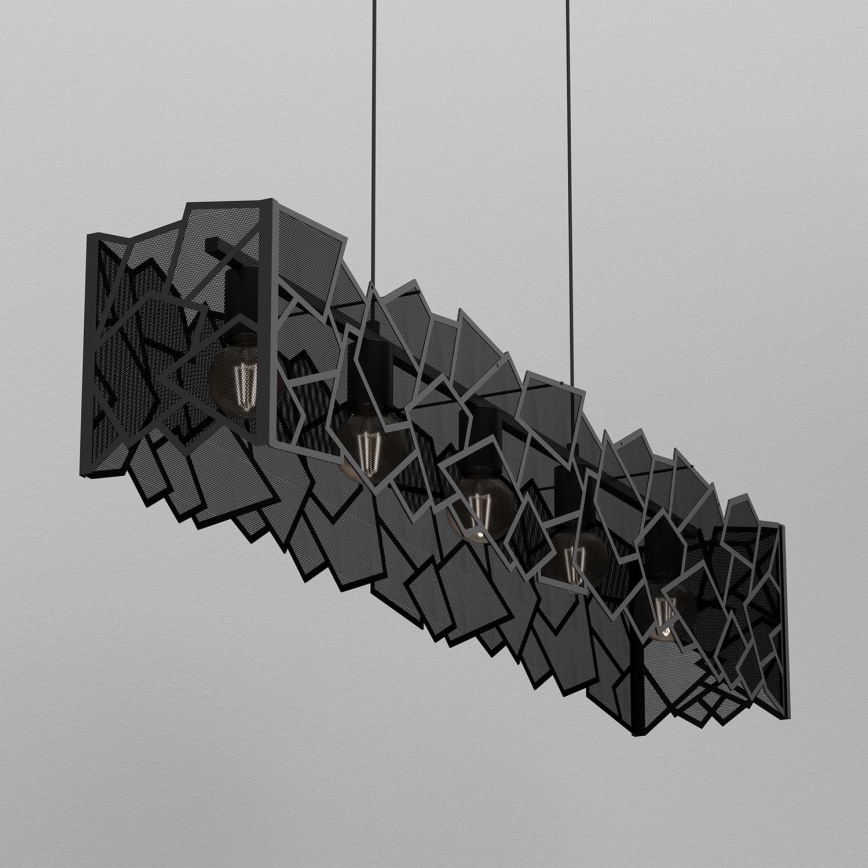 Hanglamp aan een koord CAMO 5xE27/15W/230V zwart