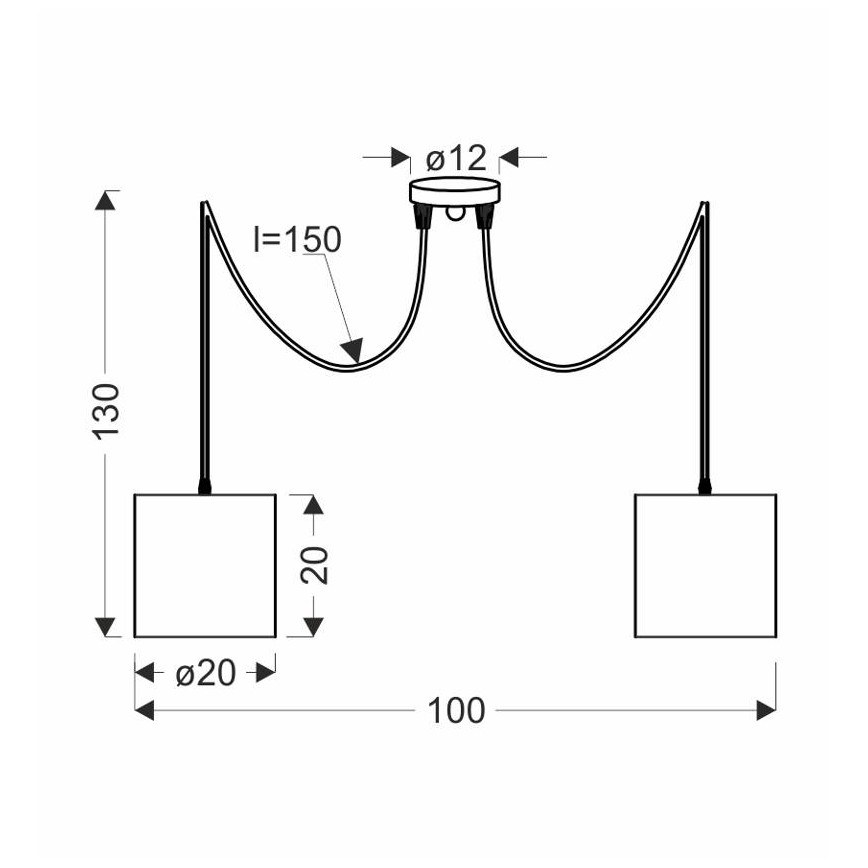 Hanglamp aan een koord CANDIDA 2xE27/40W/230V spin zwart/koper