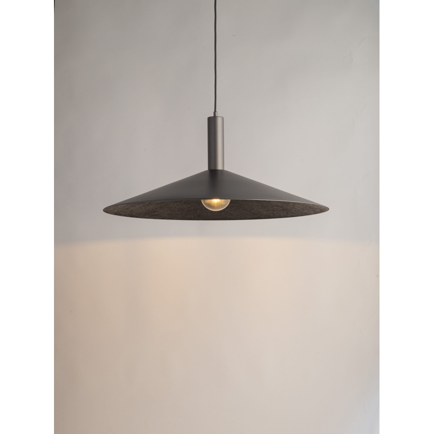 Hanglamp aan een koord CAPRI 1xE27/15W/230V diameter 50 cm antraciet/grijs