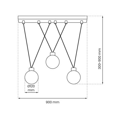 Hanglamp aan een koord CAPRI 3xG9/7W/230V