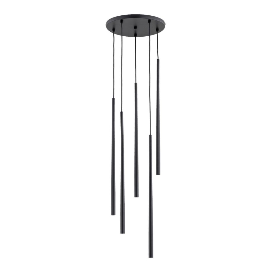 Hanglamp aan een koord CARMEN 5xG9/40W/230V diameter 30 cm zwart