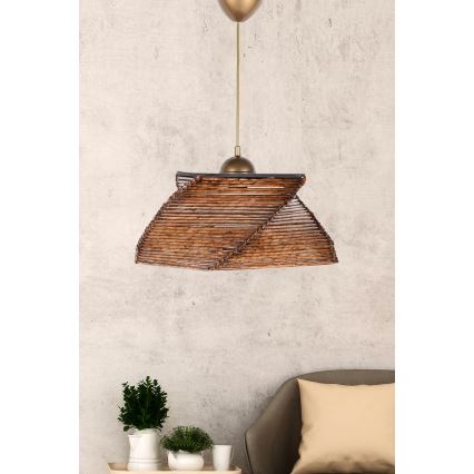 Hanglamp aan een koord CARRE 1xE27/60W/230V bruin