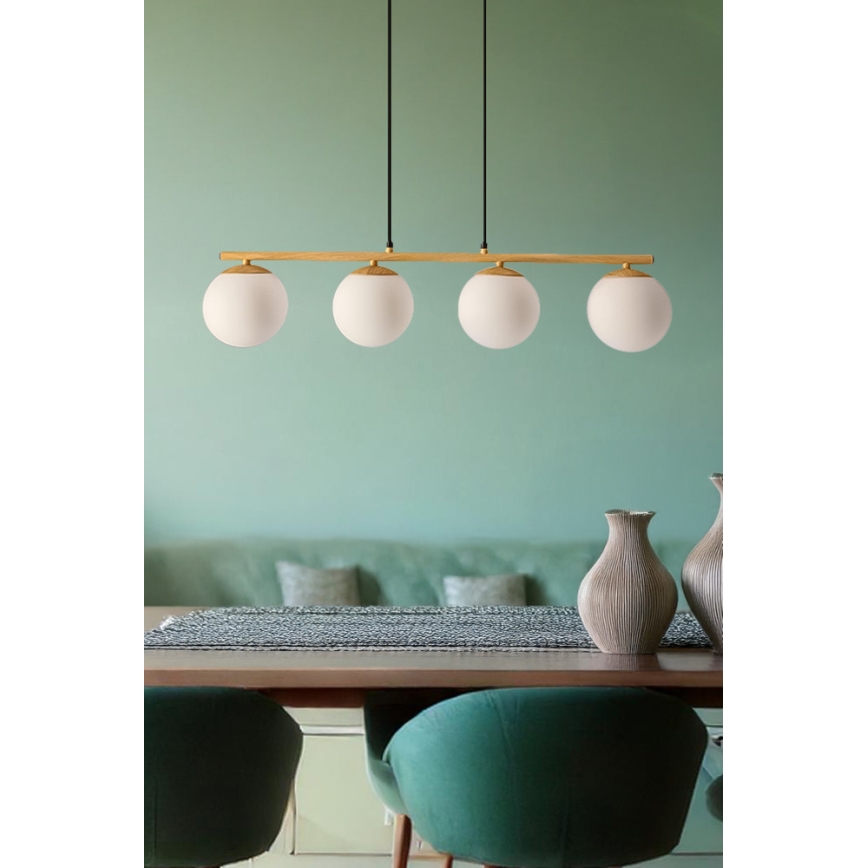 Hanglamp aan een koord CARRINE 4xE14/40W/230V bruin
