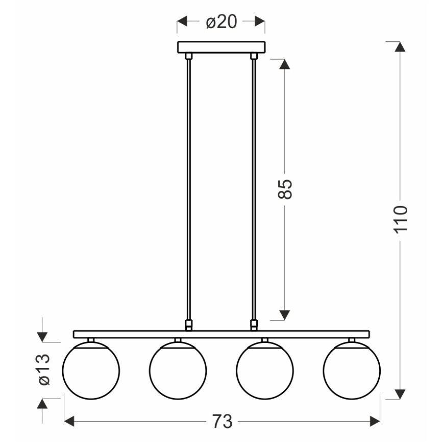 Hanglamp aan een koord CARRINE 4xE14/40W/230V bruin