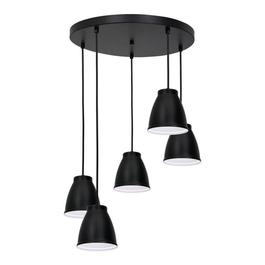 Hanglamp aan een koord CARYON 5xE14/60W/230V zwart