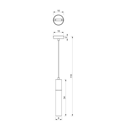 Hanglamp aan een koord CASSA 1xGU10/60W/230V zwart