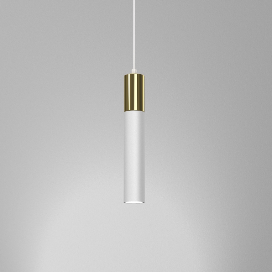 Hanglamp aan een koord CASSA 1xGU10/8W/230V wit/gouden
