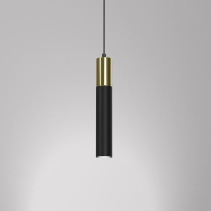 Hanglamp aan een koord CASSA 1xGU10/8W/230V zwart/gouden