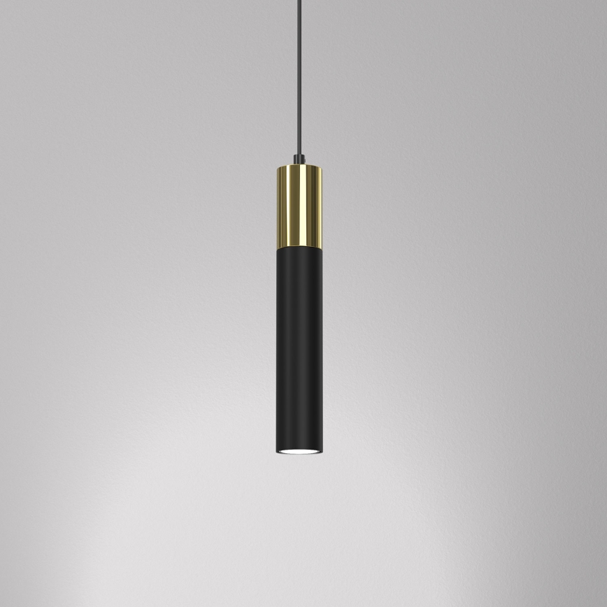 Hanglamp aan een koord CASSA 1xGU10/8W/230V zwart/gouden