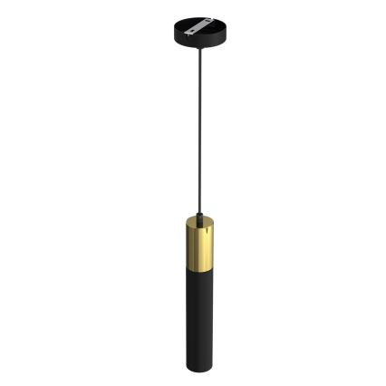 Hanglamp aan een koord CASSA 1xGU10/8W/230V zwart/gouden