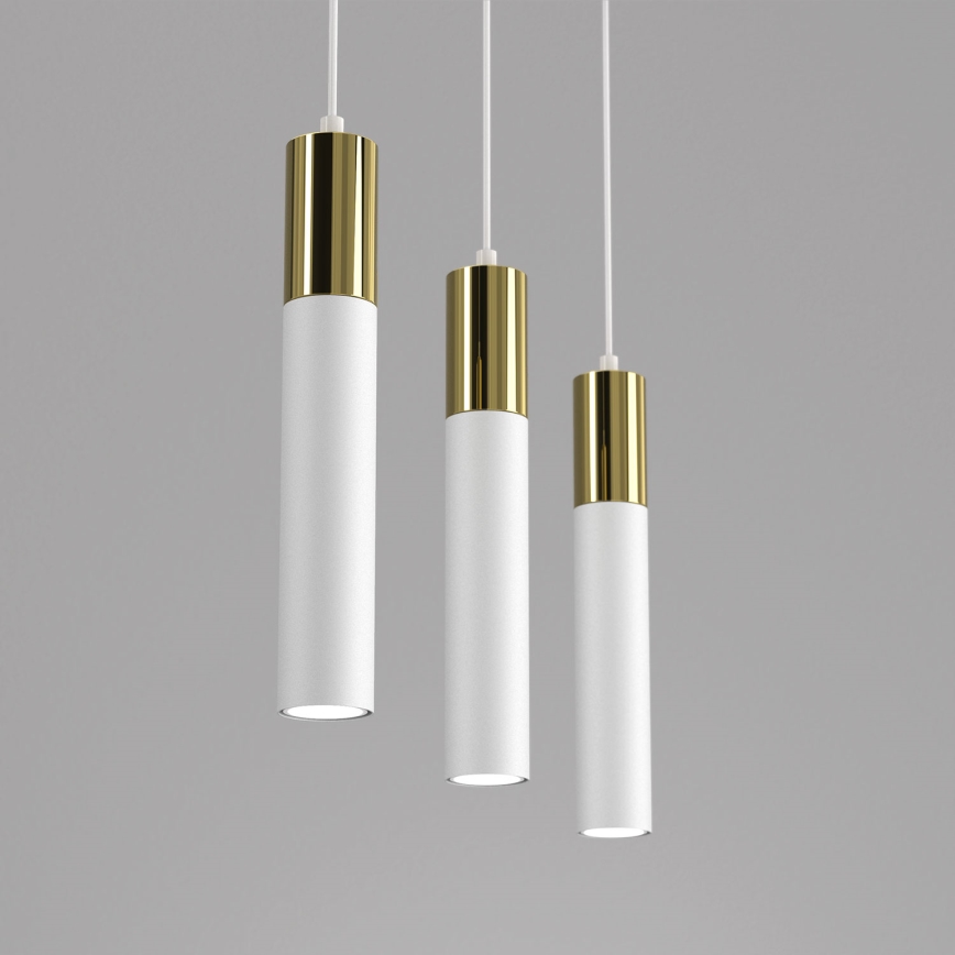 Hanglamp aan een koord CASSA 3xGU10/8W/230V wit/gouden