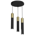 Hanglamp aan een koord CASSA 3xGU10/8W/230V zwart/gouden