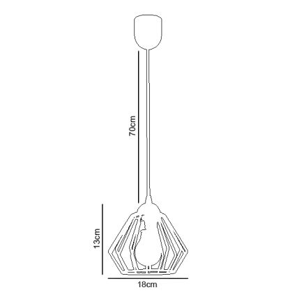 Hanglamp aan een koord CEED 1xE27/60W/230V grijs