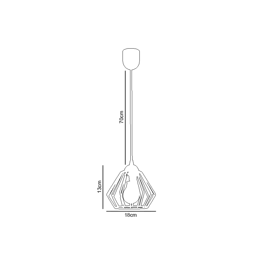 Hanglamp aan een koord CEED 1xE27/60W/230V zwart
