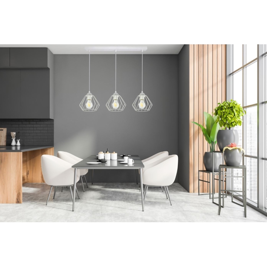 Hanglamp aan een koord CEED 3xE27/60W/230V grijs