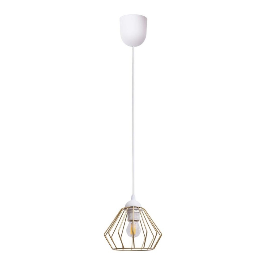 Hanglamp aan een koord CEED GOLD 1xE27/60W/230V diameter 17,5 cm wit/goud
