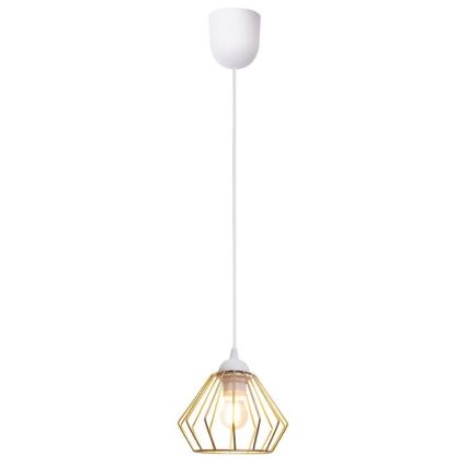 Hanglamp aan een koord CEED GOLD 1xE27/60W/230V diameter 17,5 cm wit/goud