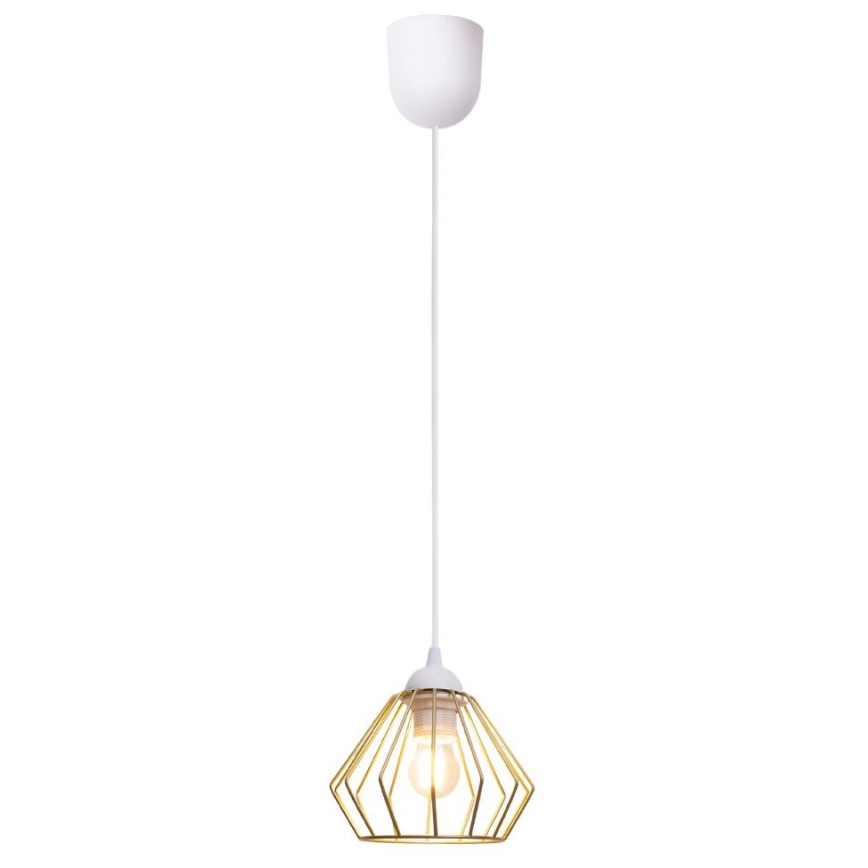Hanglamp aan een koord CEED GOLD 1xE27/60W/230V diameter 17,5 cm wit/goud
