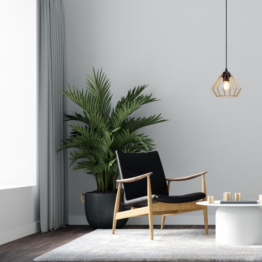 Hanglamp aan een koord CEED GOLD 1xE27/60W/230V diameter 17,5 cm zwart/goud