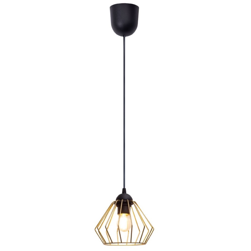 Hanglamp aan een koord CEED GOLD 1xE27/60W/230V diameter 17,5 cm zwart/goud
