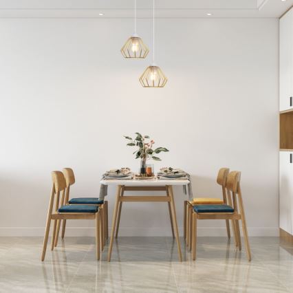 Hanglamp aan een koord CEED GOLD 2xE27/60W/230V diameter 28 cm wit/goud