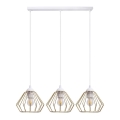 Hanglamp aan een koord CEED GOLD 3xE27/60W/230V wit/goud