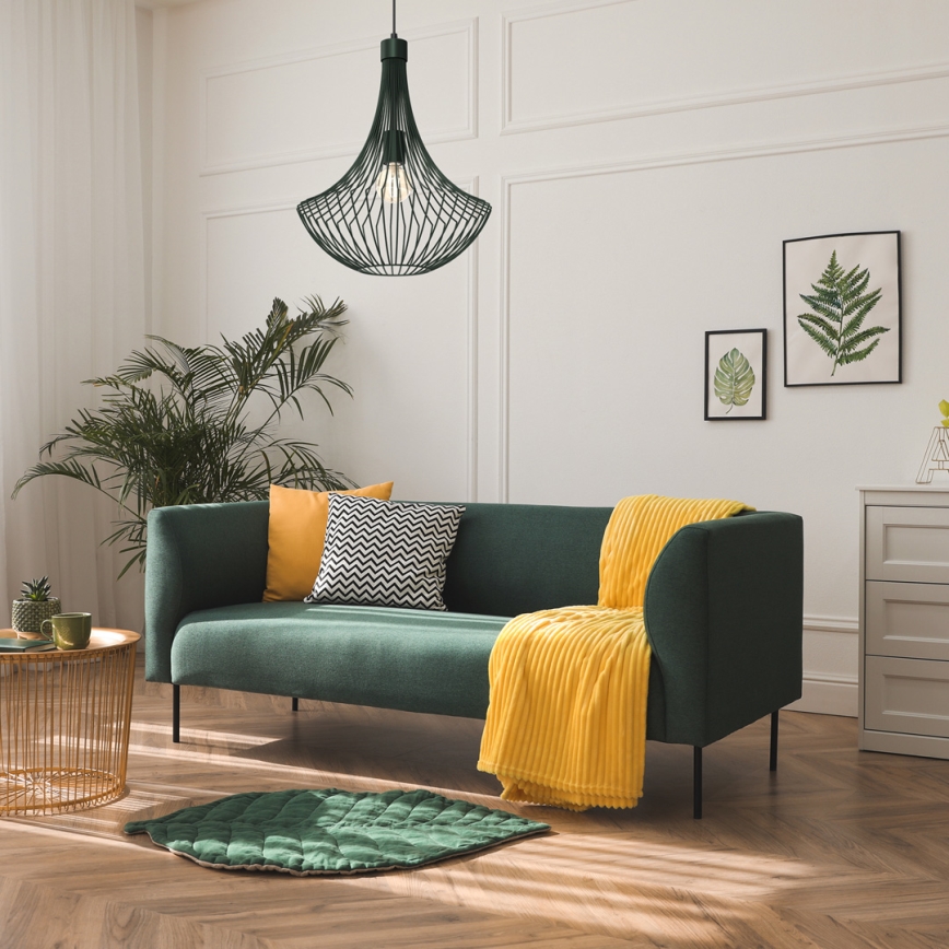 Hanglamp aan een koord CESTA 1xE27/60W/230V groen